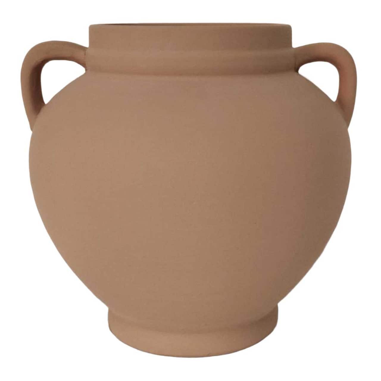 9" Brown Ceramic Jar Planter with Handles by Ashland®